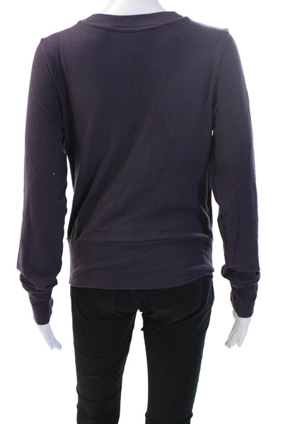Athleta Women Purple V-Neck Wrap Sweatshirt Long Sleeve Size S