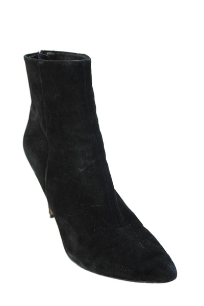 Steve Madden Womens Back Zip Stiletto Pointed Toe Booties Black Suede Size 8.5