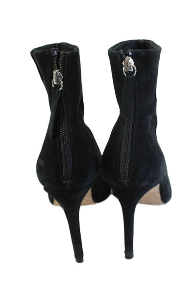 Steve Madden Womens Back Zip Stiletto Pointed Toe Booties Black Suede Size 8.5