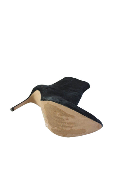 Steve Madden Womens Back Zip Stiletto Pointed Toe Booties Black Suede Size 8.5