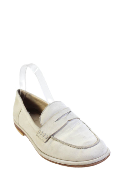 J. Mclaughlin Womens Slip On Round Toe Loafers White Leather Size 7.5