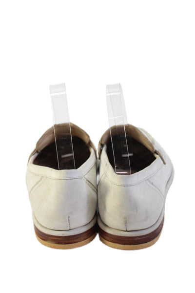 J. Mclaughlin Womens Slip On Round Toe Loafers White Leather Size 7.5
