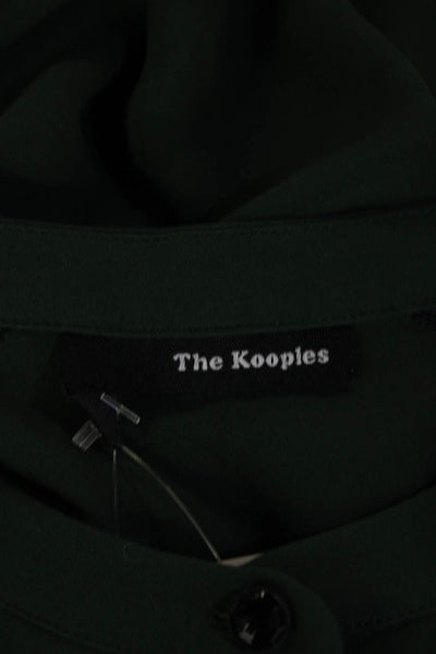 The Kooples Women Blouse Collared Button Long Sleeve Green Polyester Size XS