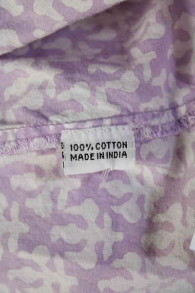 Roberta Roller Rabbit Women Purple Geometric Cotton Tunic Long Sleeve Size L