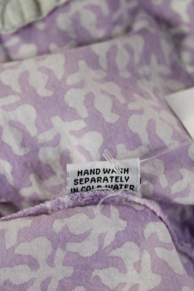 Roberta Roller Rabbit Women Purple Geometric Cotton Tunic Long Sleeve Size L