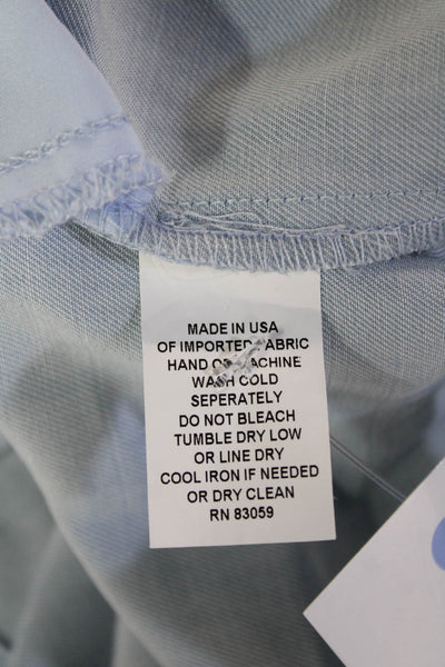 Drew Women Shirt Dress Light Blue Collared Sleeveless Button Knee Length Size L