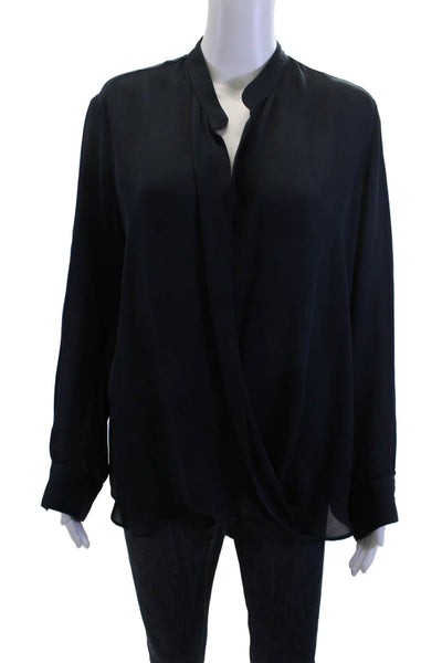 Lola & Sophie Women Classic Black Viscose Blend Long Sleeve Blouse Size L