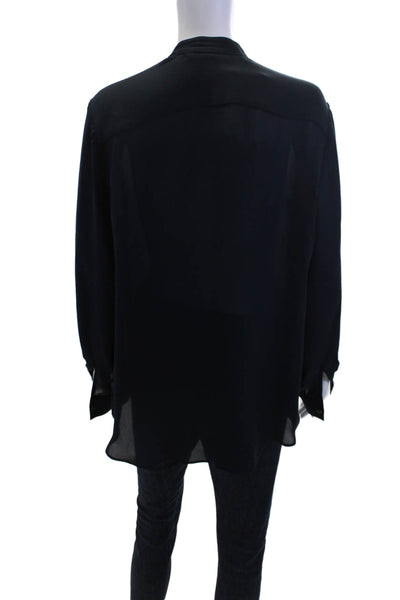 Lola & Sophie Women Classic Black Viscose Blend Long Sleeve Blouse Size L