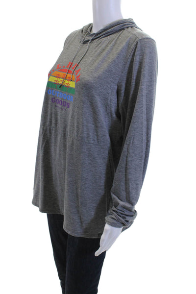 LL Bean Women Pullover Hoodie Gray Graphic Outdoor Long Sleeve Size XL