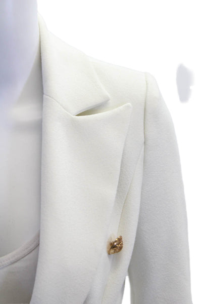 Lioness Wmens Double Breasted Long Sleeve Buttoned Blazer White Size XS