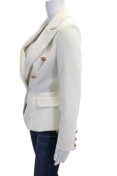 Lioness Wmens Double Breasted Long Sleeve Buttoned Blazer White Size XS