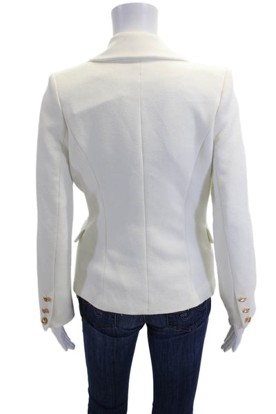 Lioness Wmens Double Breasted Long Sleeve Buttoned Blazer White Size XS