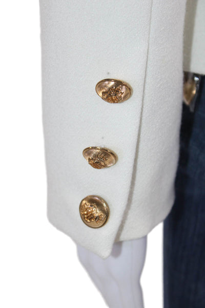 Lioness Wmens Double Breasted Long Sleeve Buttoned Blazer White Size XS