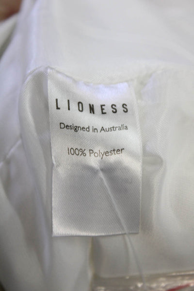 Lioness Wmens Double Breasted Long Sleeve Buttoned Blazer White Size XS