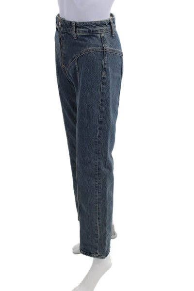 Zara Women Mom Tapered High Rise Dark Blue 100% Cotton Jeans Size 2
