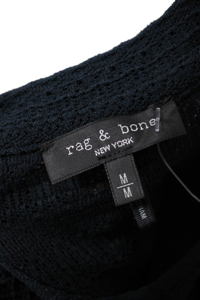 Rag & Bone Women Black Pullover Sweater Crew Neck Long Sleeve Size M