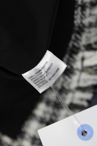 Central Park West, Womens Black Checked Collared Button Jacket Size M