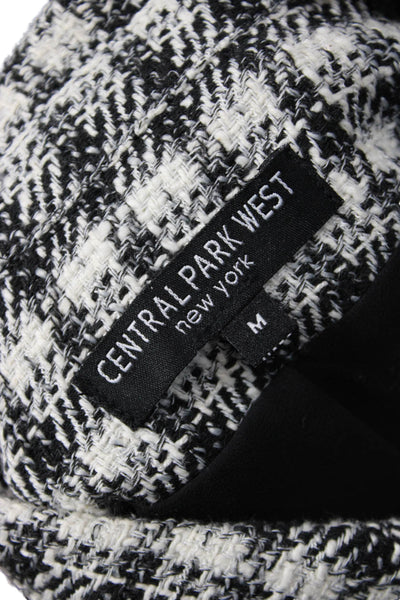 Central Park West, Womens Black Checked Collared Button Jacket Size M