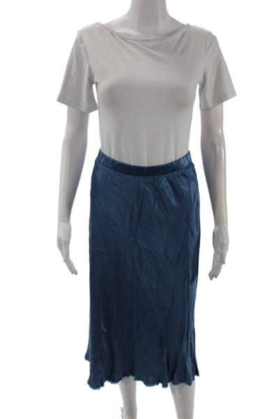 Nation LTD Womens Straight Pencil Skirt Blue Rayon Solid Midi Size S