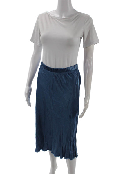 Nation LTD Womens Straight Pencil Skirt Blue Rayon Solid Midi Size S