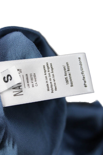 Nation LTD Womens Straight Pencil Skirt Blue Rayon Solid Midi Size S