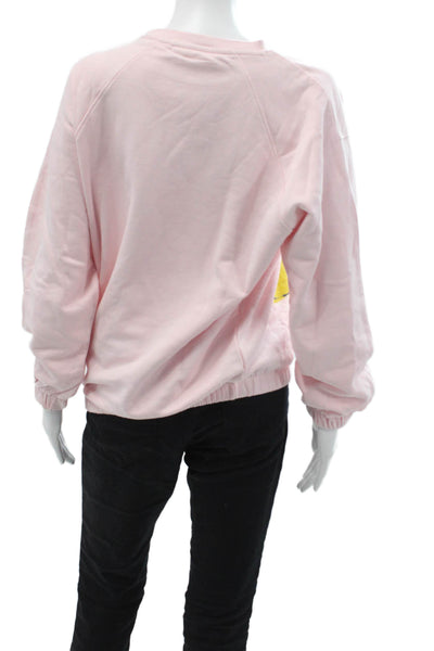 Desigual Women Pullover Sweatshirt Pink Graphic Cotton Size M