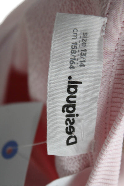 Desigual Women Pullover Sweatshirt Pink Graphic Cotton Size M