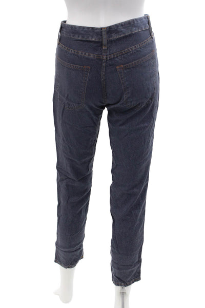 Rag & Bone Unisex Ankle Cropped Dark Blue Tencel Jeans Button Size S