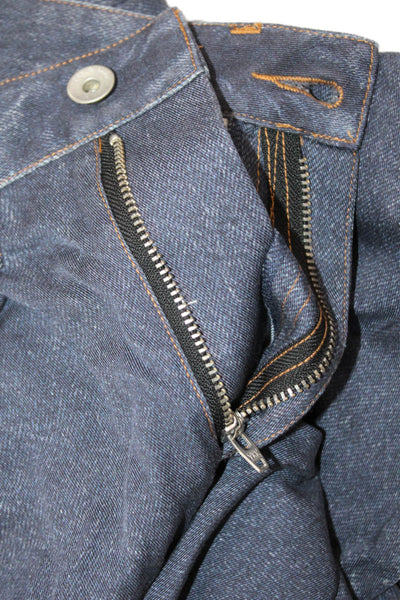 Rag & Bone Unisex Ankle Cropped Dark Blue Tencel Jeans Button Size S
