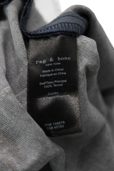 Rag & Bone Unisex Ankle Cropped Dark Blue Tencel Jeans Button Size S