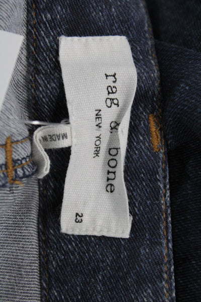 Rag & Bone Unisex Ankle Cropped Dark Blue Tencel Jeans Button Size S