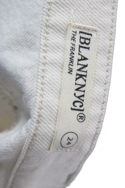Blank NYC Women White Cotton Button Pants Size 24