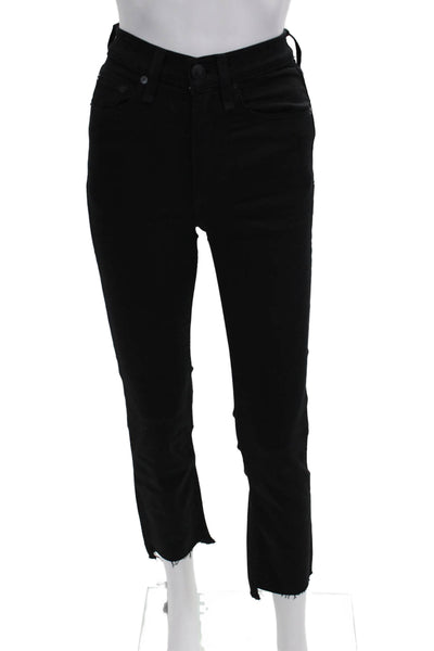 Rag & Bone Women Skinny Cropped Ankle Jeans Black Size 23