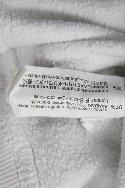 Zara Unisex Pullover Sweatshirt White Crew Neck Long Sleeve Size M