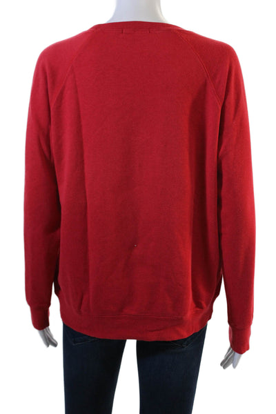 South Parade Womens Red Organic Cotton Pullover Sweatshirt Quote Graphic Size S