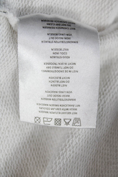 Another Label Unisex Pullover Sweatshirt White Graphic Crew Neck Size S