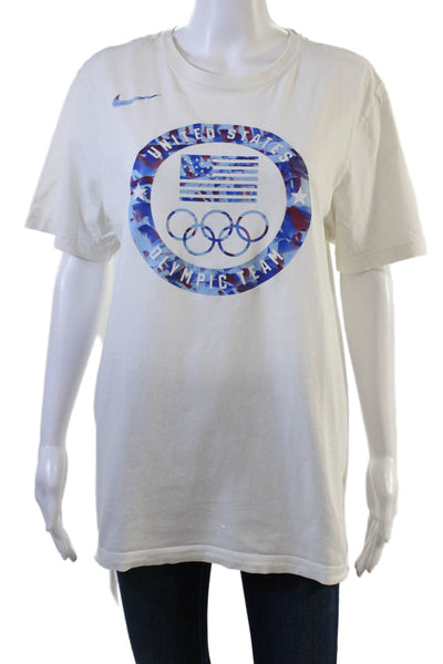 Nike Mens White Flag Graphic T-Shirt Short Sleeve 100% Cotton Size M