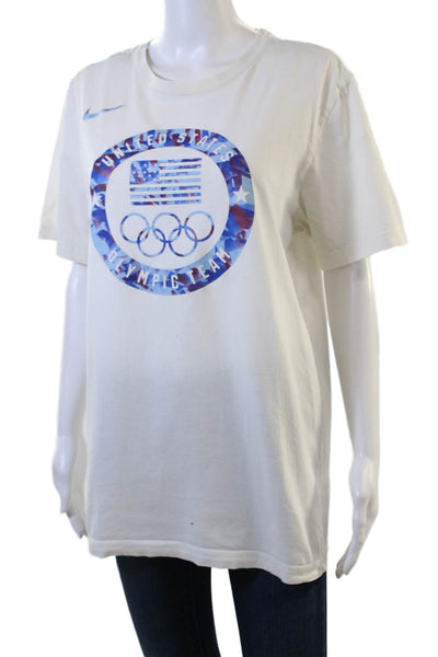 Nike Mens White Flag Graphic T-Shirt Short Sleeve 100% Cotton Size M
