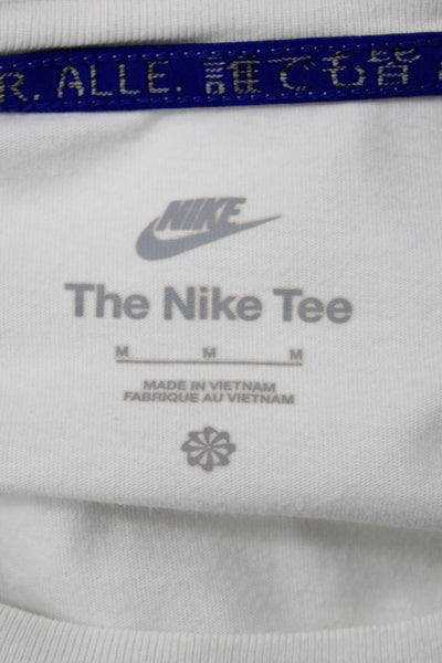 Nike Mens White Flag Graphic T-Shirt Short Sleeve 100% Cotton Size M