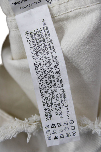 Zara Women Beige Cotton Collared Jacket Long Sleeve Button Size XS