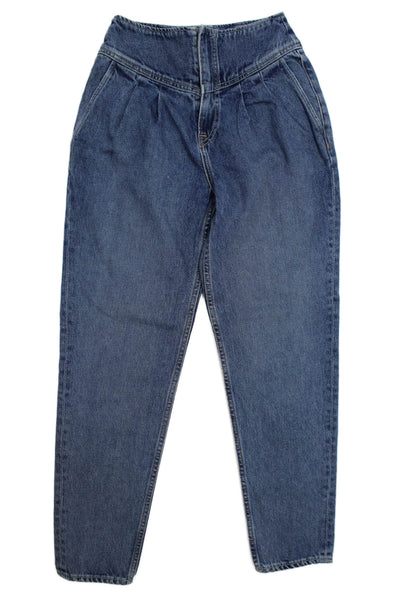 Grlfrnd Women Mom Tapered Jeans High Rise Blue Size 24