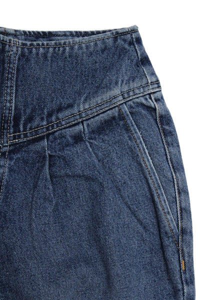 Grlfrnd Women Mom Tapered Jeans High Rise Blue Size 24