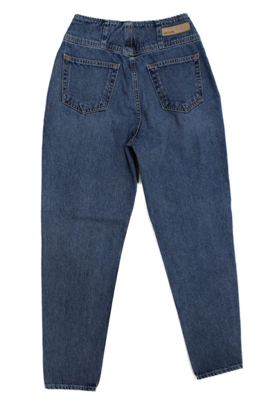 Grlfrnd Women Mom Tapered Jeans High Rise Blue Size 24