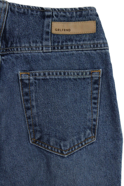 Grlfrnd Women Mom Tapered Jeans High Rise Blue Size 24