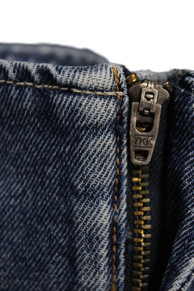 Grlfrnd Women Mom Tapered Jeans High Rise Blue Size 24