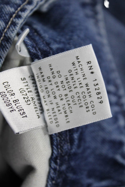 Grlfrnd Women Mom Tapered Jeans High Rise Blue Size 24