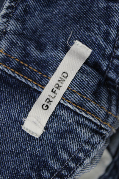 Grlfrnd Women Mom Tapered Jeans High Rise Blue Size 24