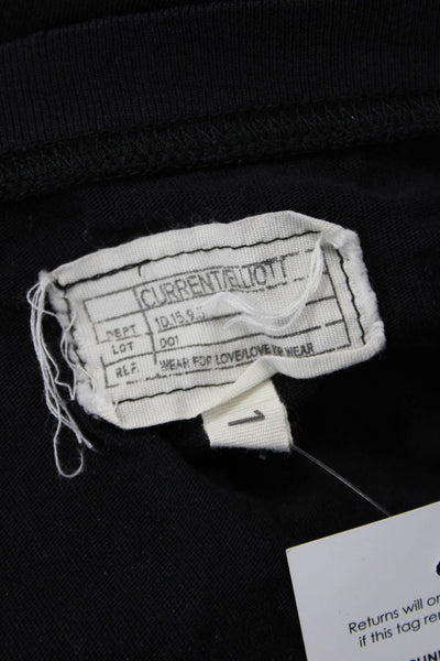 Current/Elliott Women Jersey T-Shirt Black Cars Graphic Crew Snap Size 1