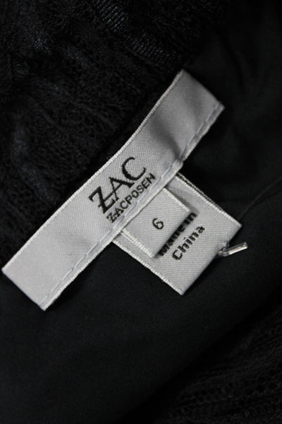 ZAC Zac Posen, Women Black V-Neck Long Sleeve Blouse Size 6
