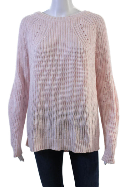 Intermix Womens Pink 100% Cotton Crew Neck Long Sleeve Pullover Sweater Size XS